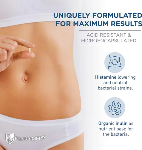 Miniatura 3 de FürstenMED Bifidoflor HIT - Probiótico bajo en histamina para intolerancia a la histamina, intestino sensible y salud digestiva, Lactobacillus de 7