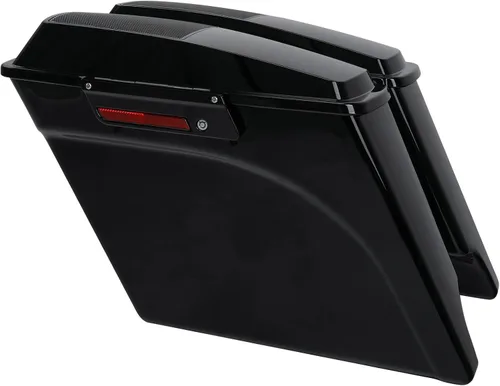 XFMT Alforjas alargadas de 5 pulgadas con altavoces de 6 x 9 cierres negros para Harley Touring Road King Street Glide Road Glide Electra Glide