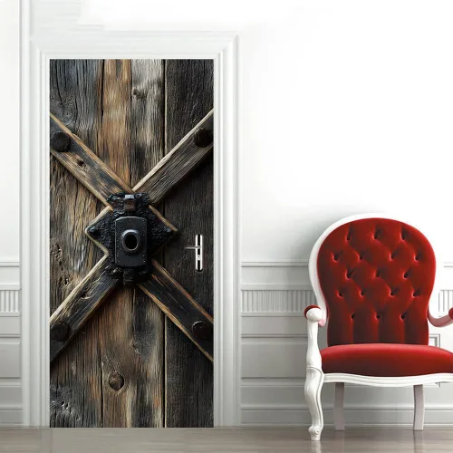 Miniatura 26 de Calcomanías 3D para puerta, murales para despegar y pegar, cocodrilo negro, calcomanías de pared, autoadhesivas, extraíbles, impermeables, de PVC