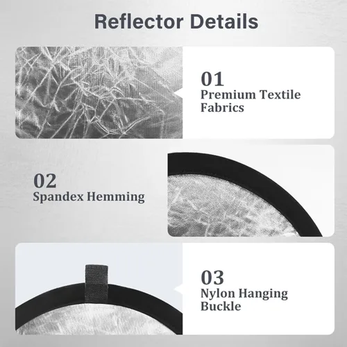 Miniatura 5 de MDRTIRIM Reflectores de luz 2 en 1, plegable, equipo fotográfico portátil, tablero de relleno de fotografía de 12 pulgadas (11.8 in) para interiores