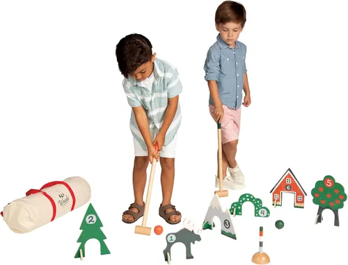 Miniatura 5 de Manhattan Toy Through The Woods - Juego de croquet para dos jugadores de 11 piezas para niños con bolsa de almacenamiento de viaje