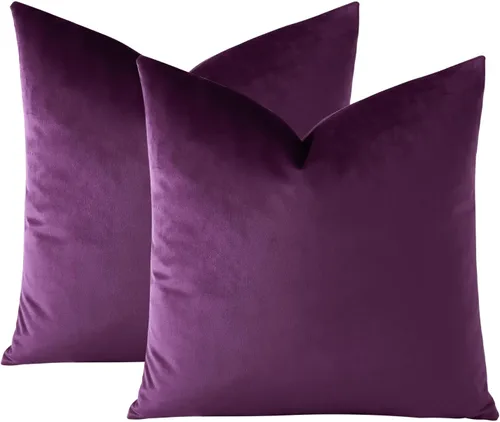 Miniatura 6 de OTOSTAR Fundas de Almohada Decorativas de Terciopelo Suave 24 x 24 Pulgadas Fundas de Cojín Cuadradas Sólidas Decoración del Hogar Fundas