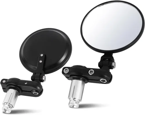 Miniatura 18 de DNA MOTORING Par de espejos retrovisores laterales para motocicleta, vidrio blanco, compatible con BMW Honda Suzuki Yamaha Kawasaki motocicleta