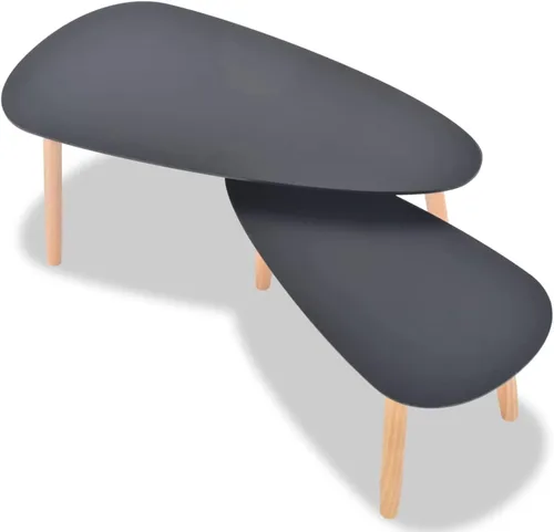 Miniatura 6 de Juego de mesa de centro para sala de estar, mesa de centro grande, mesa de centro para sala de estar, Mesitas para sala modernas, 2 piezas, madera
