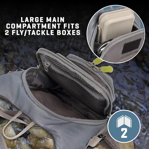 Miniatura 7 de AC ALLEN Paquete de Pecho de Pesca Fall River, Cabe Hasta 2 Cajas de Aparejos/Moscas, 152 Pulgadas Cúbicas / 2.5 L