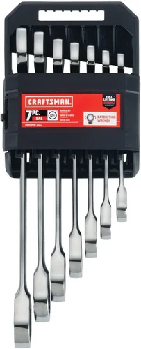 Miniatura 5 de CRAFTSMAN Juego de llaves de trinquete combinadas de 7 piezas, 12 puntos estándar SAE (CMMT87020)