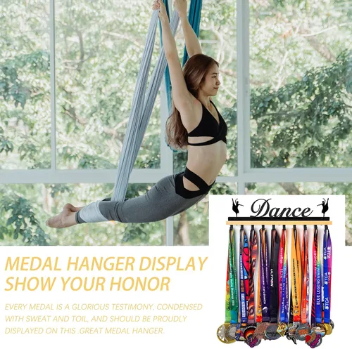 Miniatura 5 de Goutoports Soporte para medallas de danza, exhibición de medallas de baile y gimnasia, para competición atlética, montaje en pared, más de 60