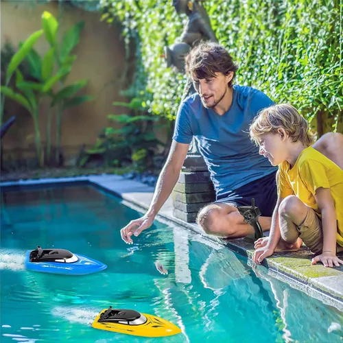 Miniatura 6 de Paquete de 2 barcos a control remoto, barcos de control remoto para niños y adultos, 6.2 mi/H 2.4 G de alta velocidad, barcos RC rápidos para Azul