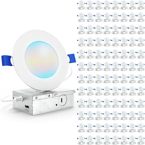 Miniatura 8 de Sunco - Luces LED empotrables de 4 pulgadas, iluminación de techo delgada sin lata, 650 LM, 10 W (equivalente a 60 W), blanco cálido de 3000 K