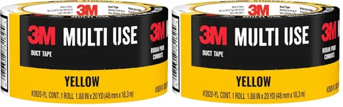 Cinta adhesiva multiusos de colores 3M, amarilla con adhesivo fuerte y respaldo resistente al agua, cinta adhesiva multisuperficie para uso en