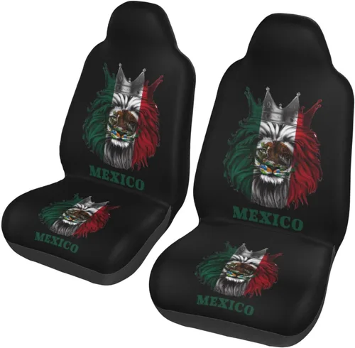 Miniatura 12 de República Dominicana 2 fundas para asientos delanteros de automóvil, fundas universales para asientos delanteros, juego completo de 2 piezas, se