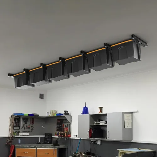 Miniatura 7 de Ultrawall Bastidores de almacenamiento de garaje superiores para contenedores, estante de almacenamiento de techo, organizador colgante de garaje