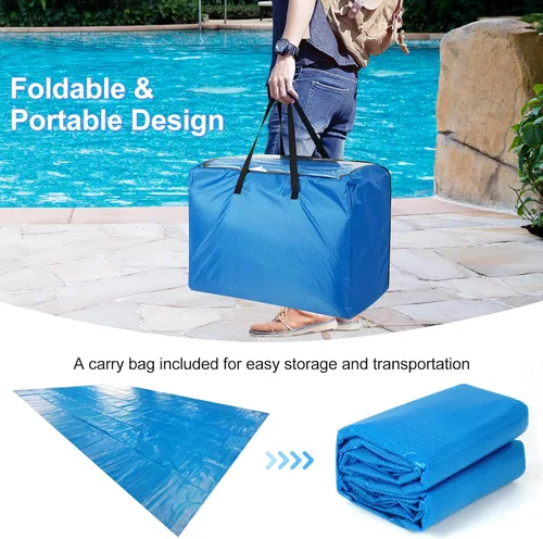 Miniatura 5 de S AFSTAR Cubierta de piscina rectangular de 12 x 24 pies, con bolsa de transporte, impermeable y a prueba de polvo, cubierta de piscina resistente
