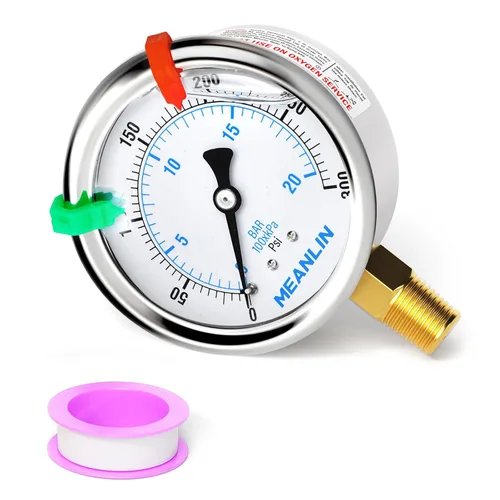 Miniatura 42 de MEANLIN MEASURE - Manómetro de vacío de presión -30inHG~0Psi, esfera con cara de 2.5 pulgadas, NPT de 1/4 de pulgada, manómetro de acero inoxidable