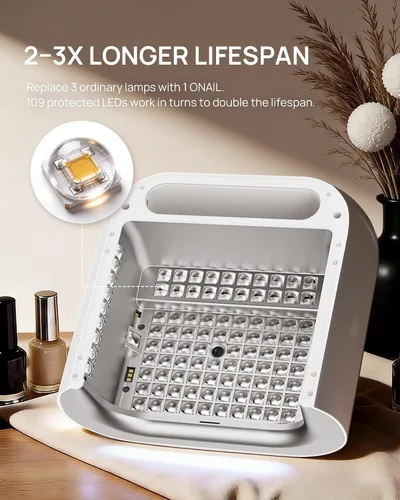 Miniatura 3 de Lámpara de uñas LED UV para uñas de gel – O NAIL AI Smart Precision Scan reduce la exposición a los rayos UV, secador de uñas de 109 LED