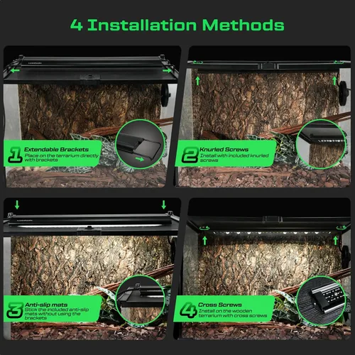 Miniatura 6 de Luz de reptil UVB de 12 W, lámpara de tira de reptiles UVB UVA, control remoto con temporizador 24/7, tira de luces UVB para dragón barbudo