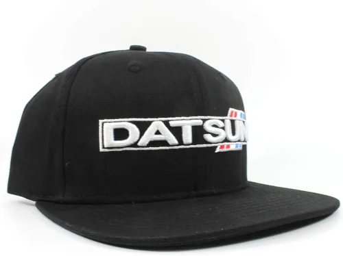 Miniatura 5 de Rotary13B1 Gorra de béisbol Datsun NegroSombrero - Estilo C ala plana, Negro