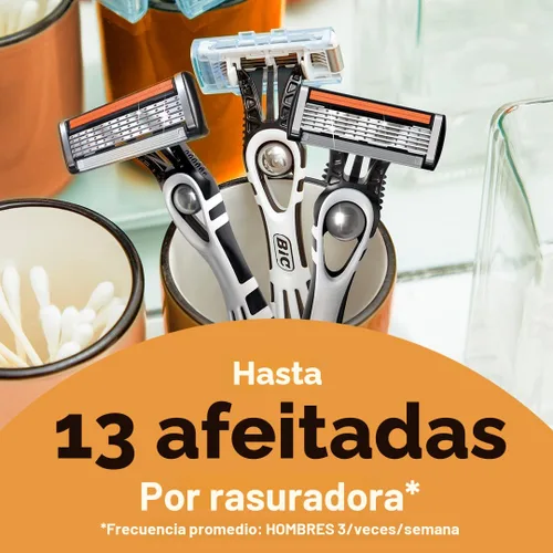 Miniatura 2 de BIC Flex 5 - Maquinilla de afeitar desechable para hombres, rasuradora de piel sensible para un afeitado suave, cómodo y cerrado, juego de 4 piezas