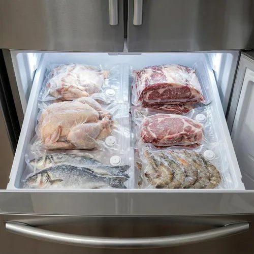 Miniatura 4 de ZKIRON Bolsas reutilizables selladoras al vacío para alimentos, paquete de 20 – Bolsas de almacenamiento de alimentos extra grandes, sin BPA, doble