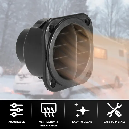 Miniatura 6 de X AUTOHAUX 4 unids salida de ventilación de aire caliente 1.654 in calentador de coche conducto tubo de manguera 360 grados giratorio aparcamiento