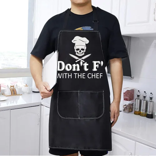 Miniatura 3 de WZMPA Divertido delantal de cocina ajustable para cocinar, regalos de chef Don't f' With The Chef Baking Grill Delantales para papá y hombres