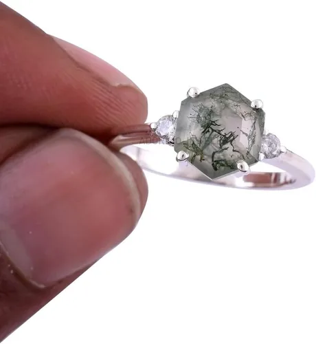 Miniatura 12 de Anillo de plata de ley 925 para mujer, anillo de diamantes de imitación de aguamarina de plata esterlina, anillo Art Deco de marzo, piedra natal