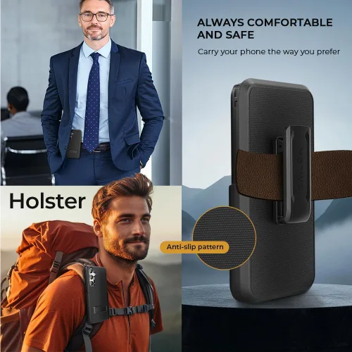 Miniatura 6 de MOTIVE Funda diseñada para Samsung Galaxy S25 Plus con clip para cinturón, compatible con MagSafe Qi2, protección contra caídas de grado militar