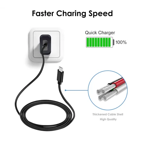 Miniatura 2 de Cable de carga USB tipo C para pared y cable de carga para Motorola G Power 2025 2024 2020 2021 2022, G Stylus 5G 2023 2024, Moto One 5G/One 5G UW