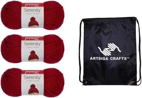 Miniatura 8 de Premier Yarns Serenity Chunky Solid Smoke 700-41 (3 madejas, el mismo lote de tinte) - Hilo acrílico grueso y voluminoso #5 para ganchillo y tejer
