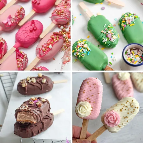 Miniatura 5 de WMKGG Juego de moldes de silicona para paletas, 2 piezas de moldes para helado con 50 palitos de madera para pastelitos, paletas de hielo, Azul