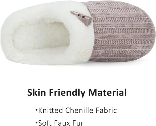 Miniatura 4 de NineCiFun Pantuflas cómodas de casa para mujer, de espuma viscoelástica, mullidas, para interiores, exteriores, antideslizantes, para el hogar