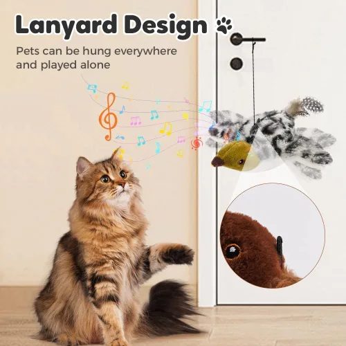 Miniatura 5 de JUDUNA Juguete de Gato de Alas Aleteadas, 2026 Nuevo Juguete Interactivo de Aves Canturreante y Volador para Gatos con Control Remoto, Juguete