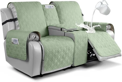 Miniatura 21 de VANSOFY Funda para Sofá de Dos Plazas Reclinable con Consola 100% Impermeable Fundas de Sofá Antideslizantes Funda de Sofá Reclinable Dividida Azuree