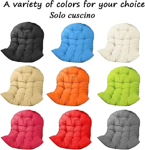 Miniatura 4 de Cojín de columpio para silla de huevo de ratán, para exteriores e interiores, reemplazo de cojín para silla de huevo, lavable y grueso, cojines