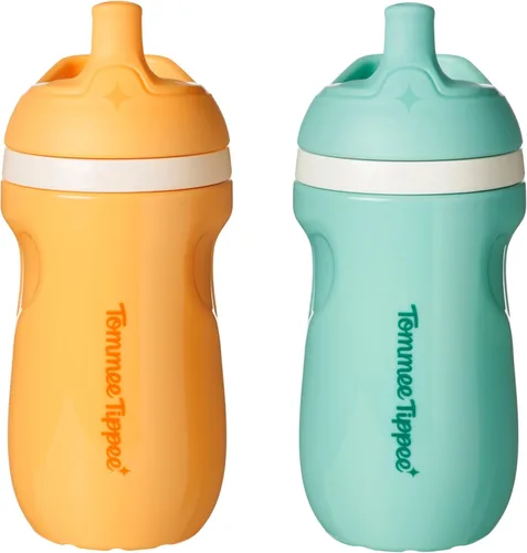 Miniatura 10 de Tommee Tippee - Botella de agua aislada con pico deportivo para niños pequeños de 9oz, vasos antiderrame para niños pequeños de 1 a 3 años, válvula