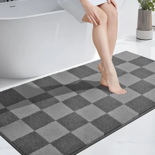 Miniatura 13 de PURRUGS Alfombra de baño antideslizante lavable a máquina 20 x 30 pulgadas, tapete de baño súper absorbente y de secado rápido, alfombra de baño