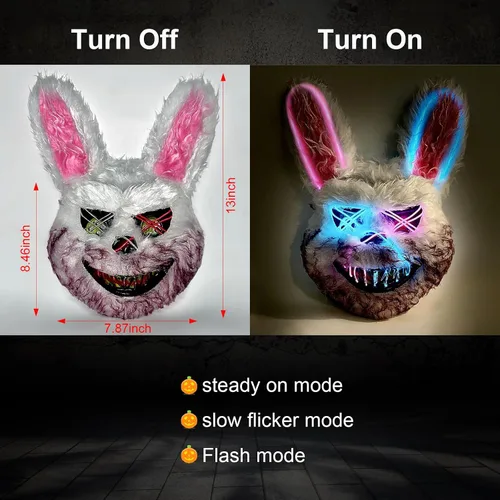 Miniatura 2 de Halloween Scary Face Mask, Easter Bear/Rabbit Mask, Easter Toys, Horror Costume Parties, Cosplay Accessories Mask Máscara de conejo