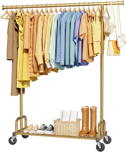 Miniatura 10 de Sakugi Perchero de Ropa - Percheros de Ropa de Gran Capacidad para Colgar Ropa con Ruedas con Cerradura, Perchero de Metal que Ahorra Espacio