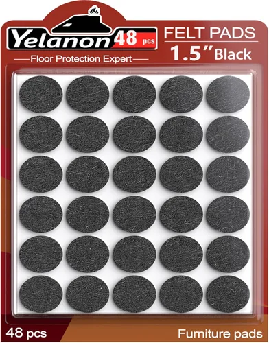 Miniatura 24 de Yelanon Almohadillas de fieltro para muebles, 56 unidades (1+2 pulgadas), almohadillas de fieltro de alta calidad para patas de silla, protectores