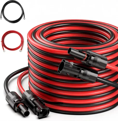 Miniatura 8 de JJN Cable de extensión solar 8AWG (10 mm²) 20 pies con conector MC4 y 8 pies con conector OT, kit de adaptador de panel solar, herramienta