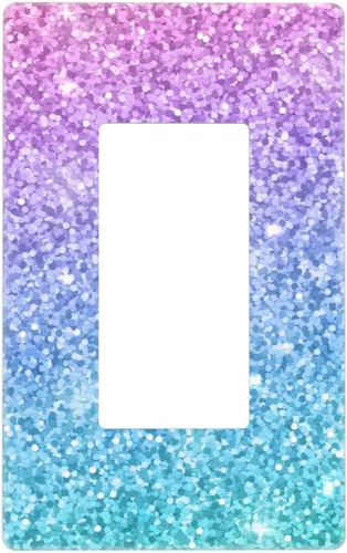 Miniatura 15 de Cubierta para interruptor de luz, placas de pared con purpurina rosa y azul, 1 banda, palanca individual de 4.5 x 2.76 pulgadas, 1 paquete