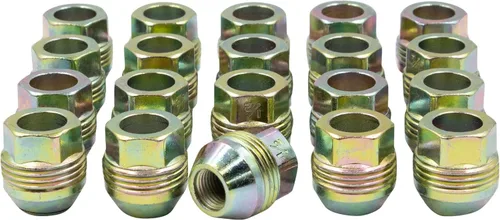 Miniatura 3 de Wheel Accessories Parts 24 tuercas de llanta estilo OEM M14x1.5 14x1.5 rosca OEM 1.20 pulgadas de largo zinc amarillo 7/8 pulgadas hexagonal