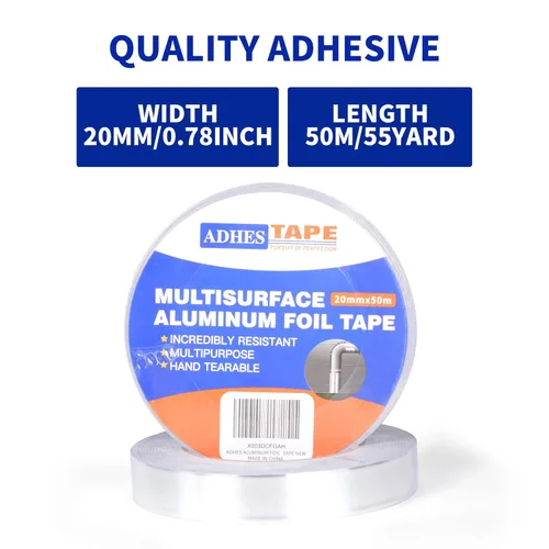 Miniatura 3 de ADHES TAPE Cinta de papel de aluminio, resistente al calor, impermeable, 0.78 pulgadas x 164 pies, para HVAC, reparación, sellado, aislamiento