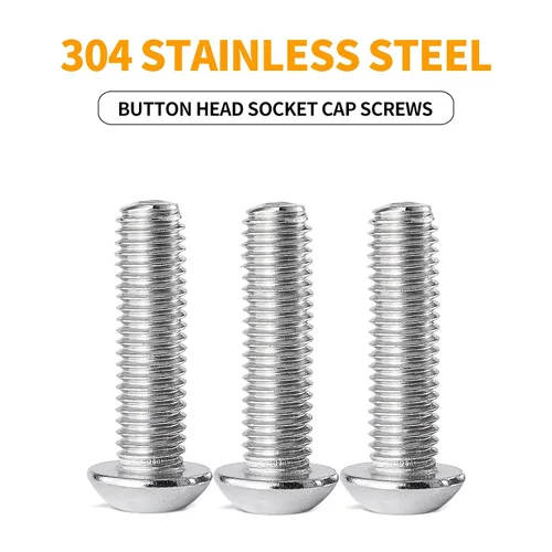 Miniatura 3 de Tornillos de cabeza de botón M5 x 0.315 in, 0.472 in, 0.630 in, 0.787 in, 0.984 in, acero inoxidable 304, unidad hexagonal Allen métrica, totalmente