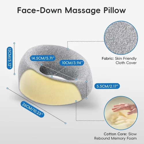 Miniatura 2 de VUSIGN Almohada facial para masaje, reposacabezas de masaje para cama, almohada facial para dormir en el estómago, para recuperación de cirugía BBL