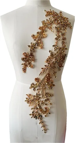 Miniatura 9 de PLune Diamantes de imitación acrílicos brillantes hechos a mano en apliques de encaje, cuentas de costura, parches para accesorios para vestido
