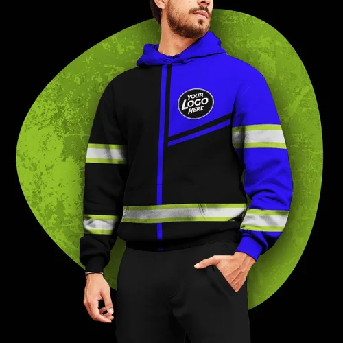 Miniatura 2 de Empresa, Equipo Uniforme Camisa de Alta Visibilidad para Hombres Camisa de Seguridad Logotipo Personalizado Nombre con Cintas Reflectantes AMZ02