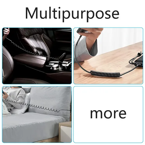 Miniatura 6 de Cable de resorte de expansión micro USB de 1 a 2 pies, USB en espiral a macho a micro USB macho cable de resorte de carga y transferencia de datos