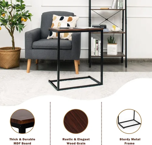Miniatura 7 de Tangkula soporte para laptop, mesa portátil de extremo para sofá, mobiliario de oficina y hogar.