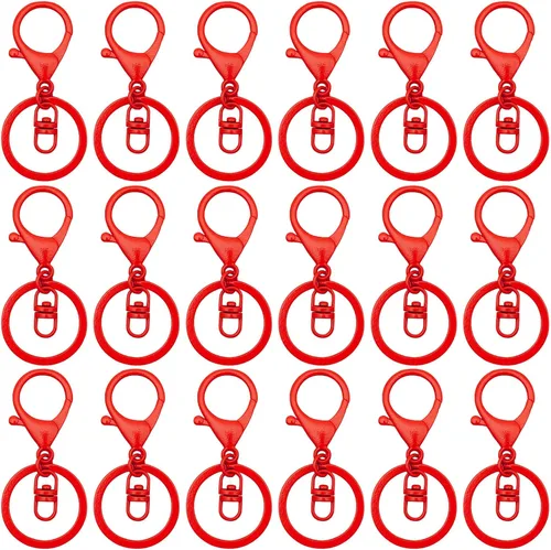 Miniatura 11 de 30 llaveros con cierre de langosta para la fabricación de joyas, clips de gatillo giratorios de metal con cierres giratorios, clips de gancho, Rosa